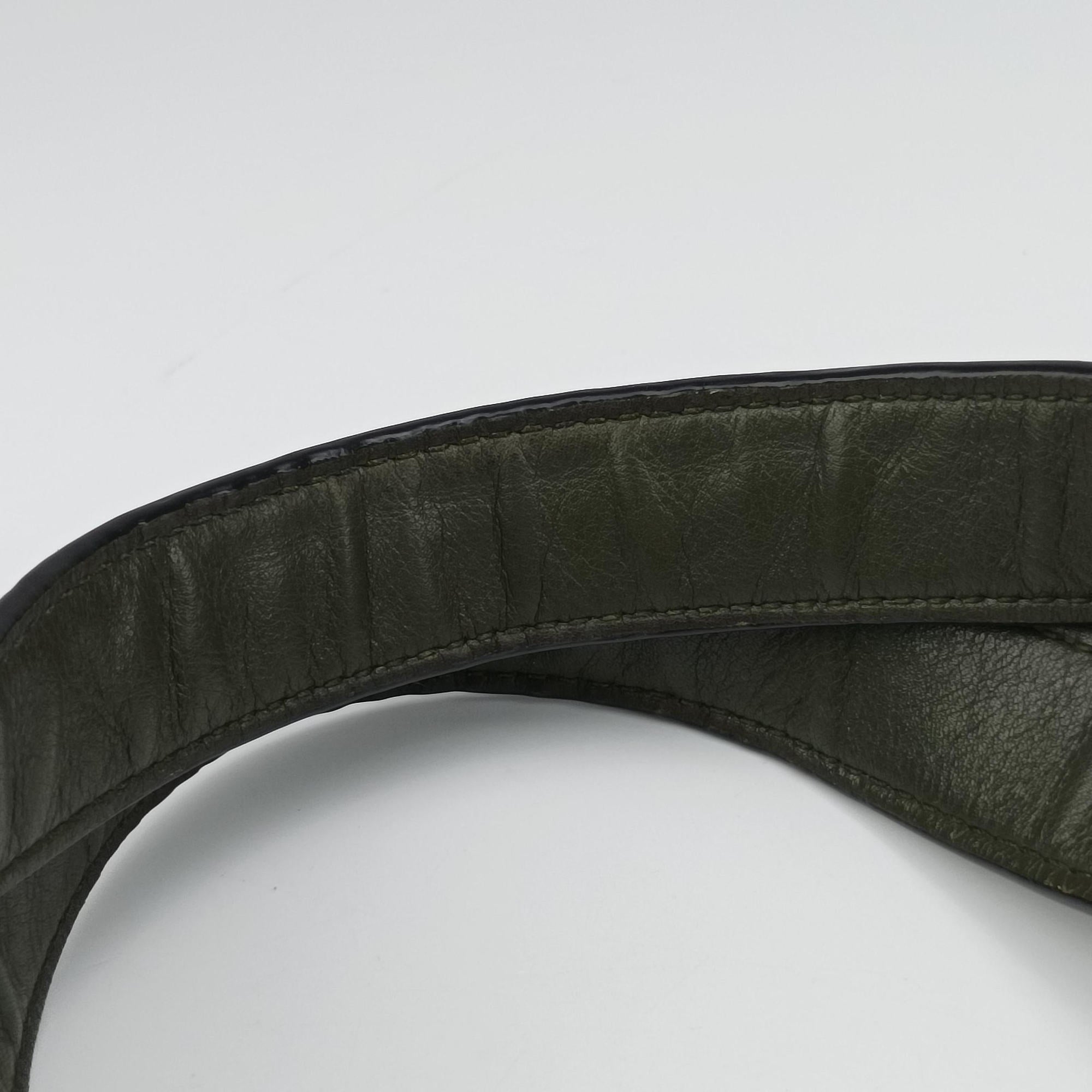 Intrecciato Green Leather B04809852Eイントレチャート グリーン レザー B04809852E