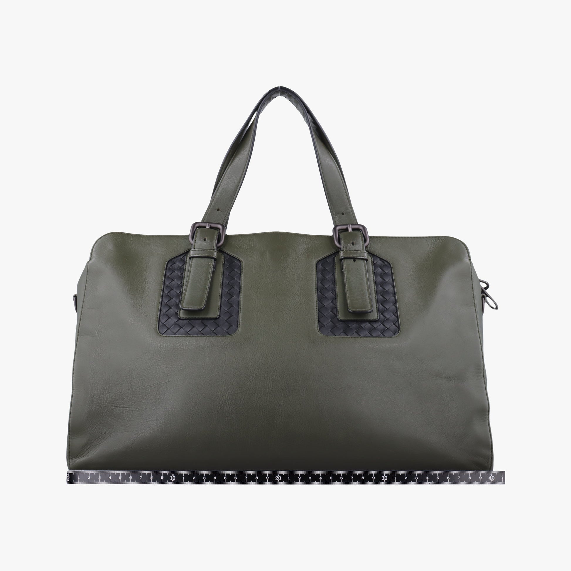 Intrecciato Green Leather B04809852Eイントレチャート グリーン レザー B04809852E