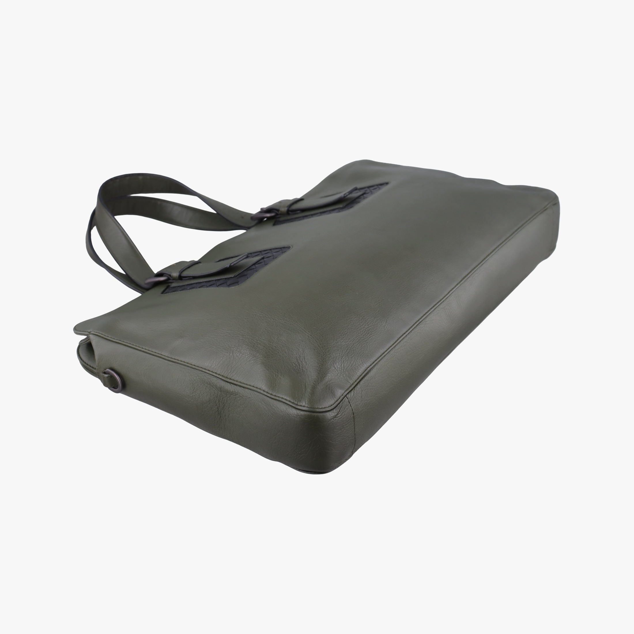 Intrecciato Green Leather B04809852Eイントレチャート グリーン レザー B04809852E