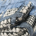Palazzo Sultan Blue×White Tweed  & Leather CLG 117233742220パラッツォ スルタン ブルー×ホワイト ツイード × レザー CLG 117233742220