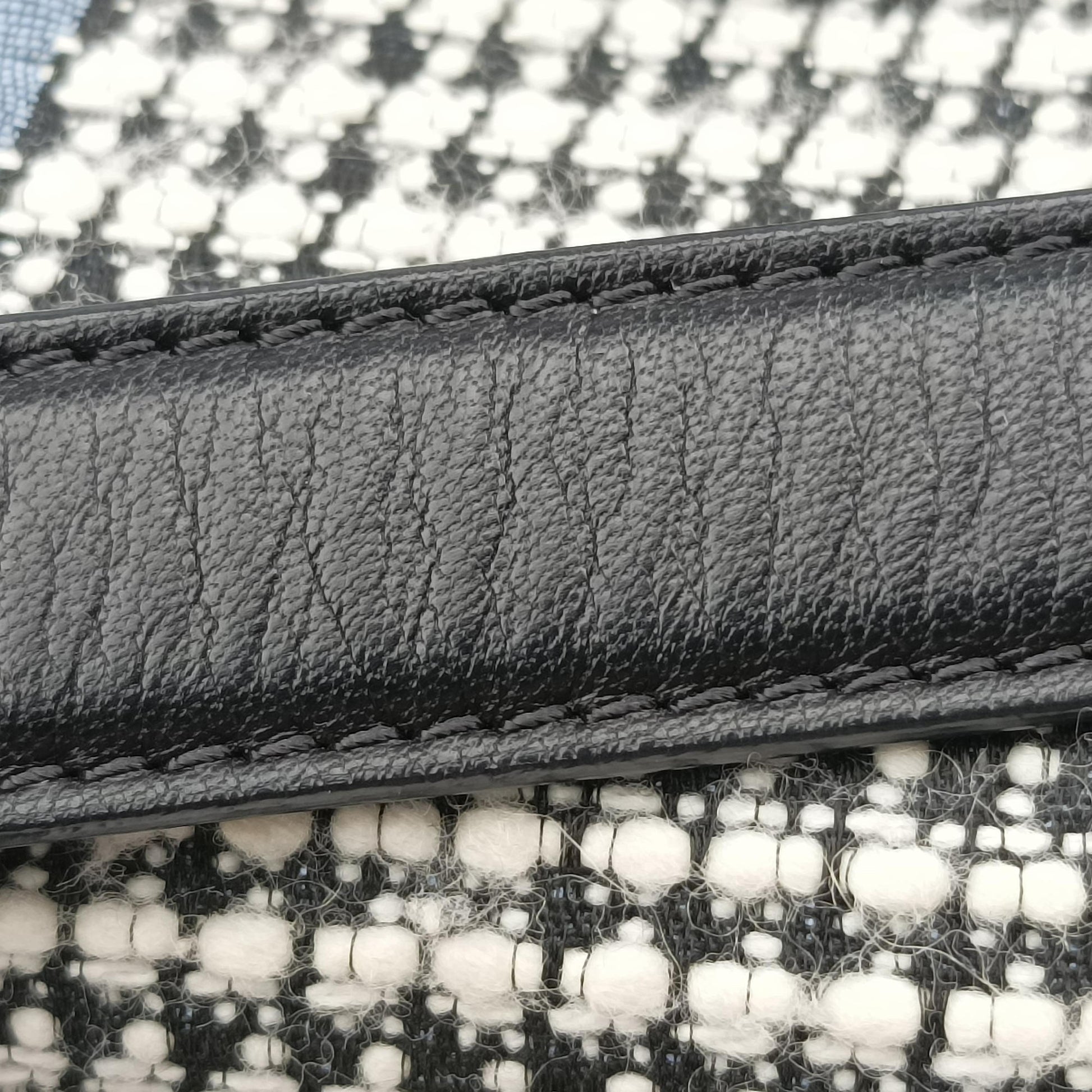 Palazzo Sultan Blue×White Tweed  & Leather CLG 117233742220パラッツォ スルタン ブルー×ホワイト ツイード × レザー CLG 117233742220
