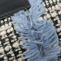 Palazzo Sultan Blue×White Tweed  & Leather CLG 117233742220パラッツォ スルタン ブルー×ホワイト ツイード × レザー CLG 117233742220