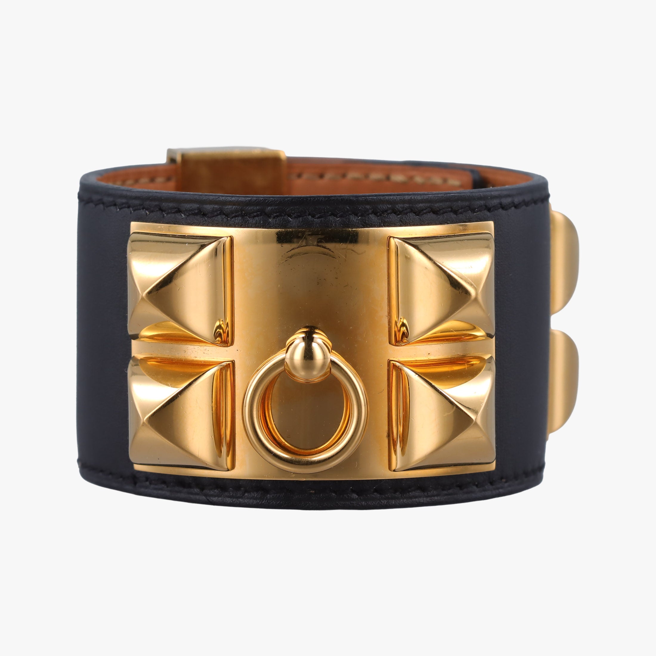 Collier de Chien Black×golden Leather × GP SI▢Qコリエ ド シアン ブラック×ゴールド レザー×GP SI▢Q