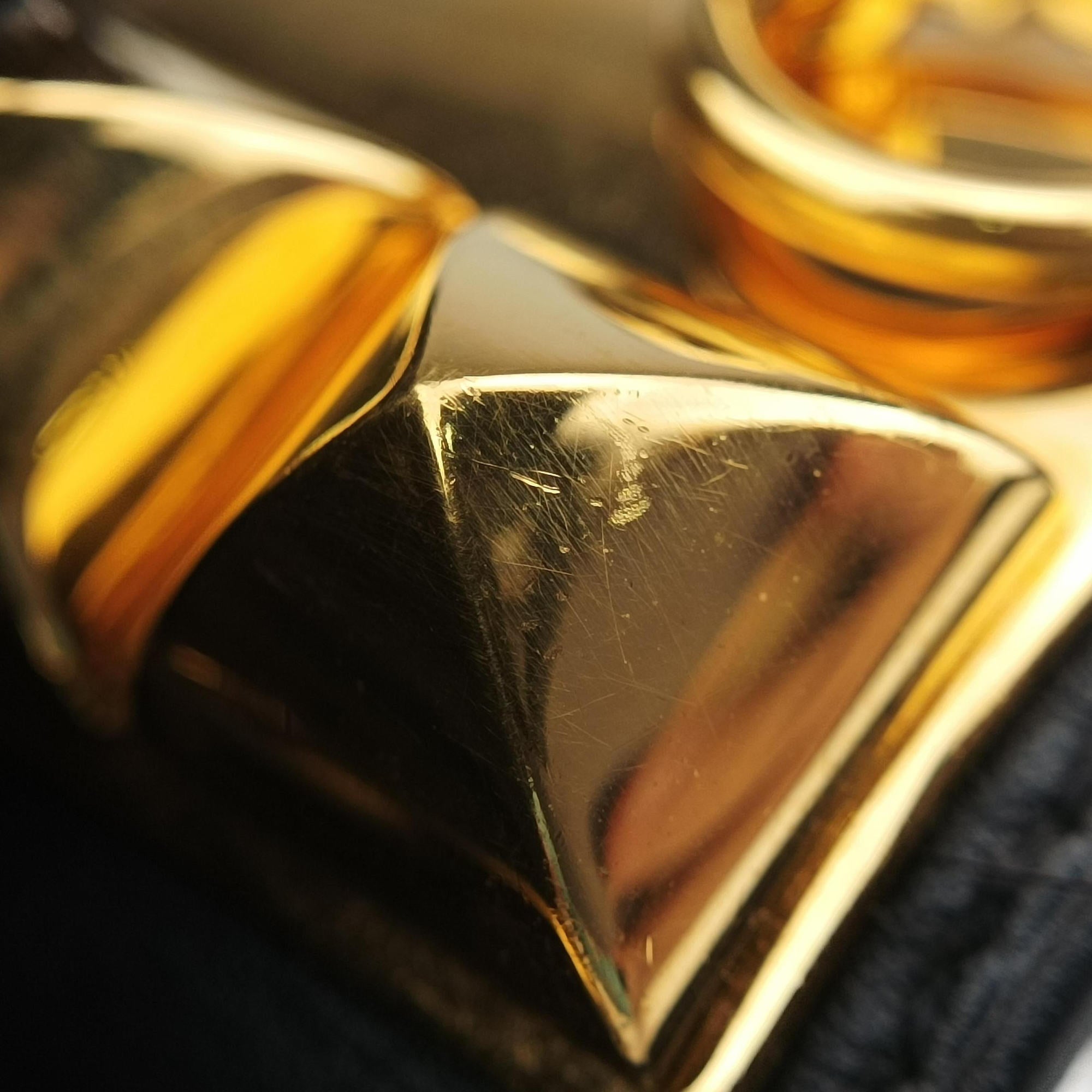 Collier de Chien Black×golden Leather × GP SI▢Qコリエ ド シアン ブラック×ゴールド レザー×GP SI▢Q
