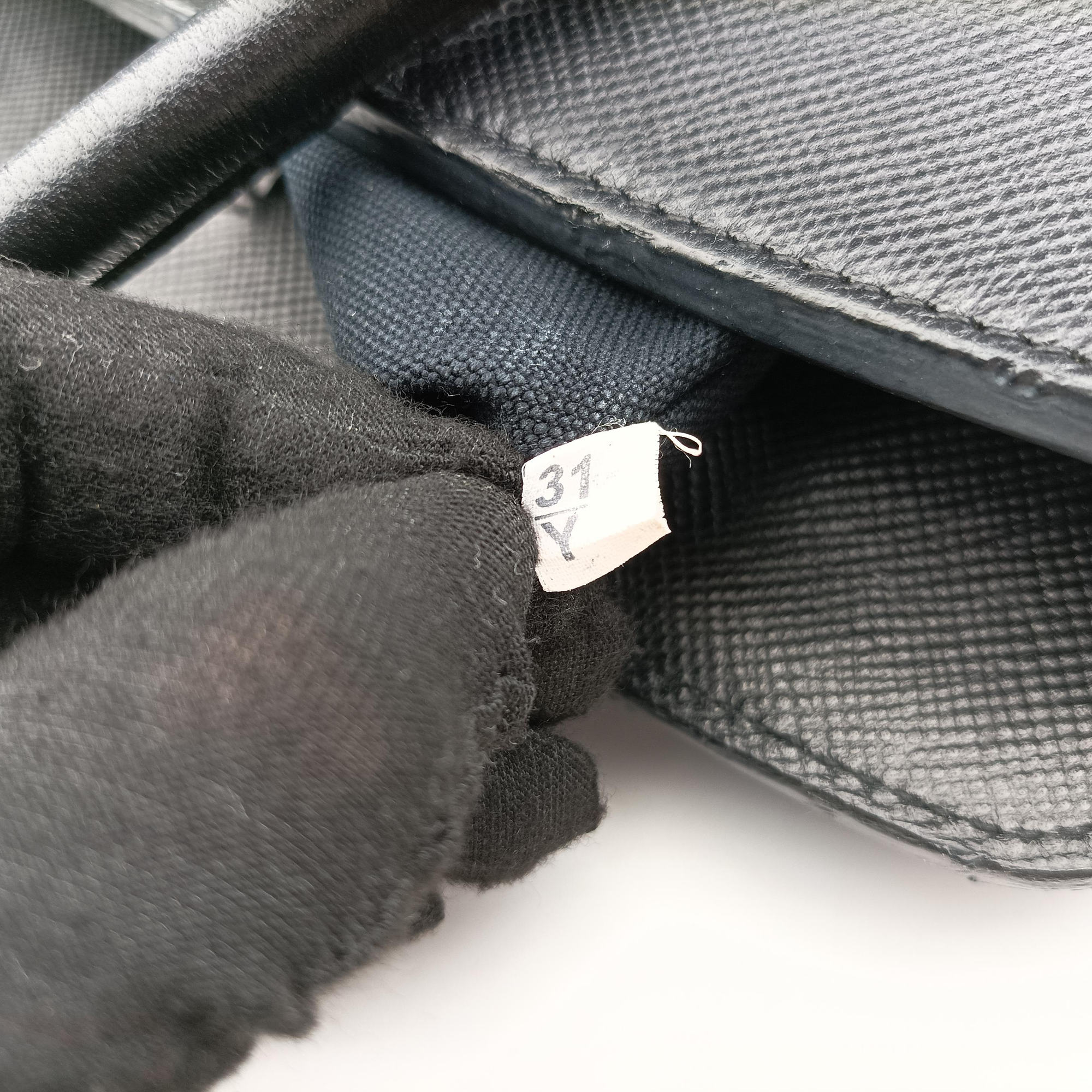 Double Zip Convertible Tote Black×Blue Saffiano Leather×Leather 31/Yダブルジップコンバーチブルトート ブラック×ブルー サフィアーノレザー×レザー 31/Y