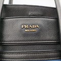 Double Zip Convertible Tote Black×Blue Saffiano Leather×Leather 31/Yダブルジップコンバーチブルトート ブラック×ブルー サフィアーノレザー×レザー 31/Y