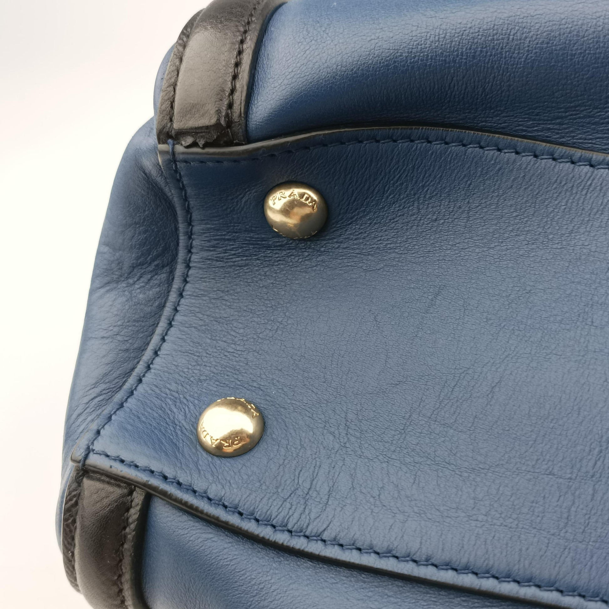 Double Zip Convertible Tote Black×Blue Saffiano Leather×Leather 31/Yダブルジップコンバーチブルトート ブラック×ブルー サフィアーノレザー×レザー 31/Y