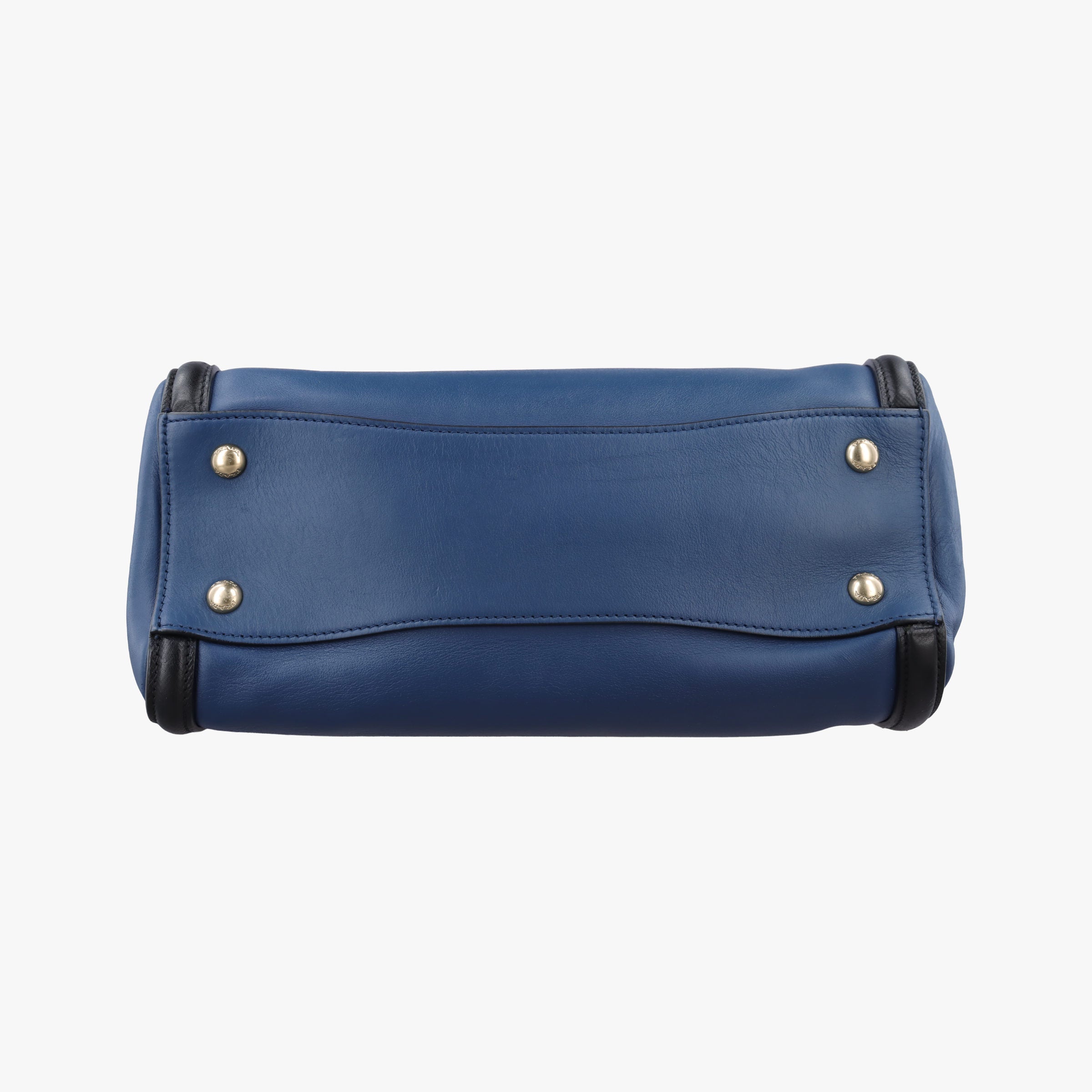 Double Zip Convertible Tote Black×Blue Saffiano Leather×Leather 31/Yダブルジップコンバーチブルトート ブラック×ブルー サフィアーノレザー×レザー 31/Y