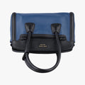Double Zip Convertible Tote Black×Blue Saffiano Leather×Leather 31/Yダブルジップコンバーチブルトート ブラック×ブルー サフィアーノレザー×レザー 31/Y