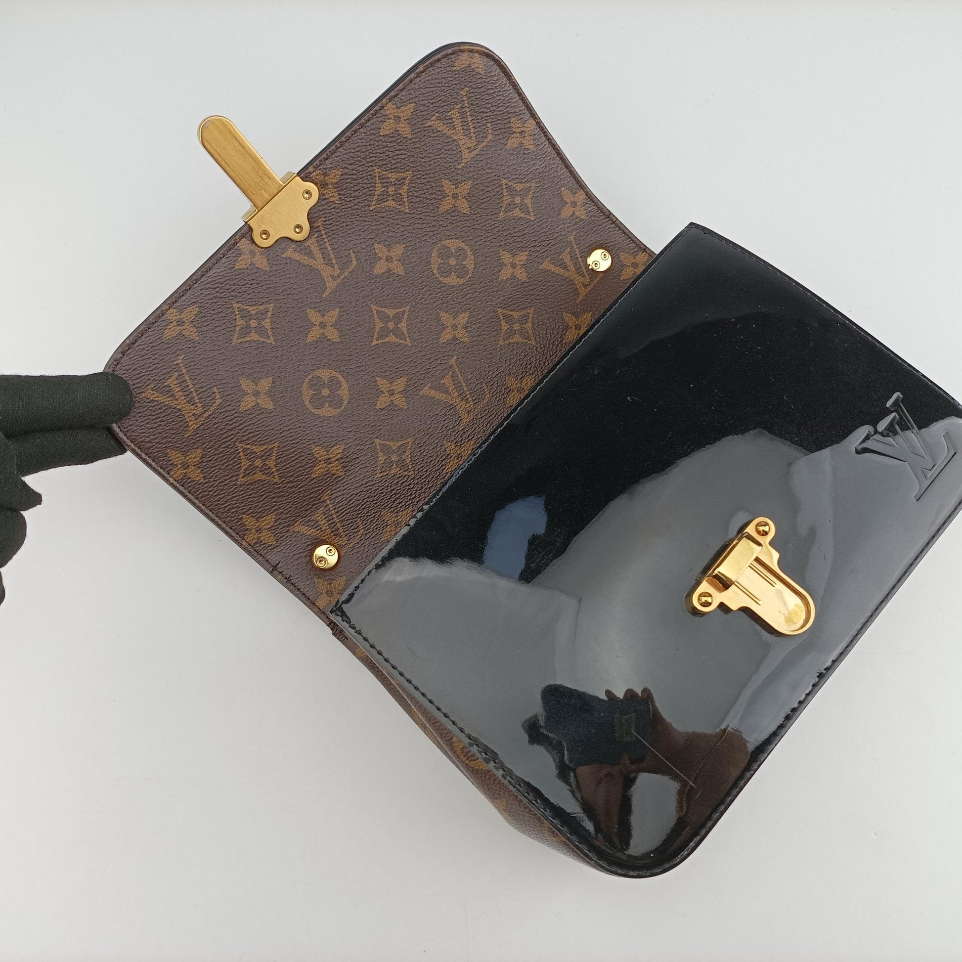 Cherrywood BB brown×black Monogram Canvas×Vernis M51953 PL1220チェリーウッドBB モノグラム/ブラウン×ブラック モノグラム×ヴェルニ M51953 PL1220