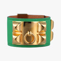 Collier de chien Green×golden Leather × GP P▢ SIコリエ ド シアン グリーン×ゴールド レザー×GP P▢ SI