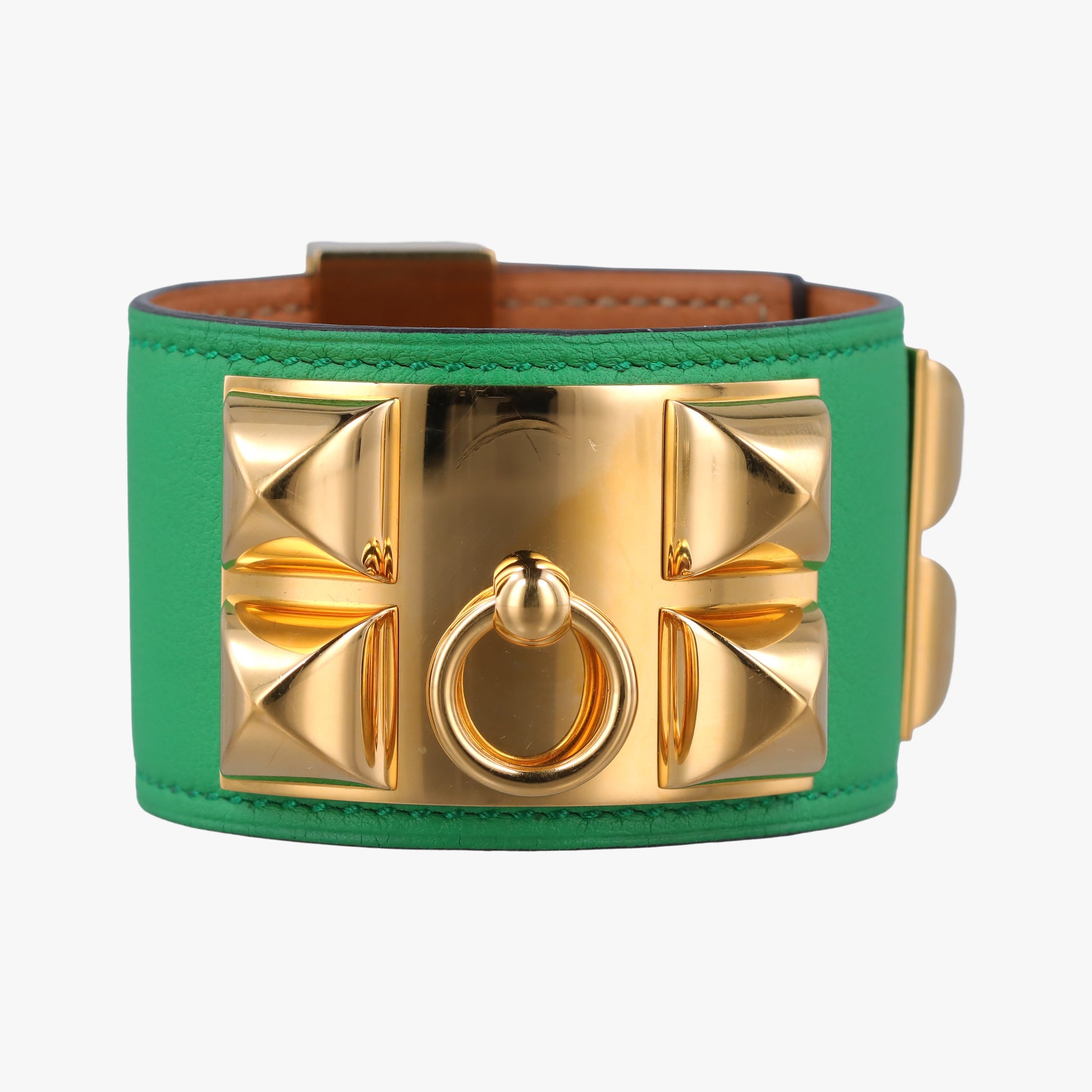 Collier de chien Green×golden Leather × GP P▢ SIコリエ ド シアン グリーン×ゴールド レザー×GP P▢ SI
