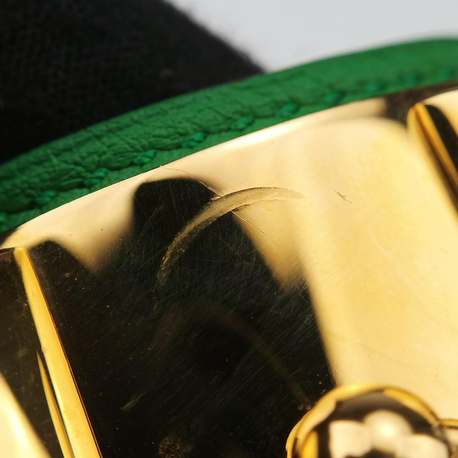 Collier de chien Green×golden Leather × GP P▢ SIコリエ ド シアン グリーン×ゴールド レザー×GP P▢ SI