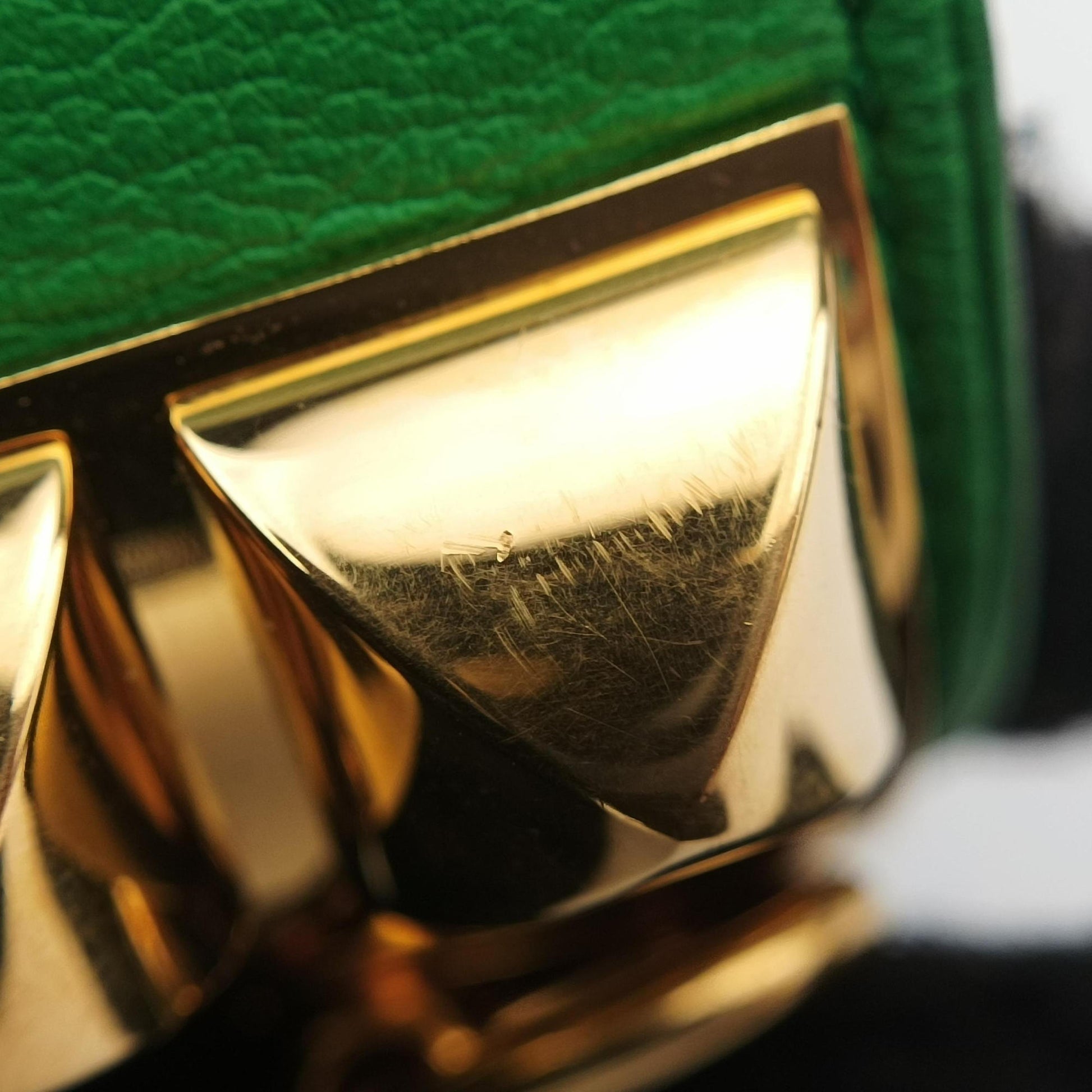 Collier de chien Green×golden Leather × GP P▢ SIコリエ ド シアン グリーン×ゴールド レザー×GP P▢ SI