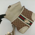 Web Treasure Flap White×Multicolour Leather×Canvas 145999 ウェブ トレジャー フラップ ホワイト レザー×キャンバス 145999 