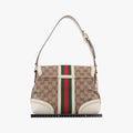 Web Treasure Flap White×Multicolour Leather×Canvas 145999 ウェブ トレジャー フラップ ホワイト レザー×キャンバス 145999 