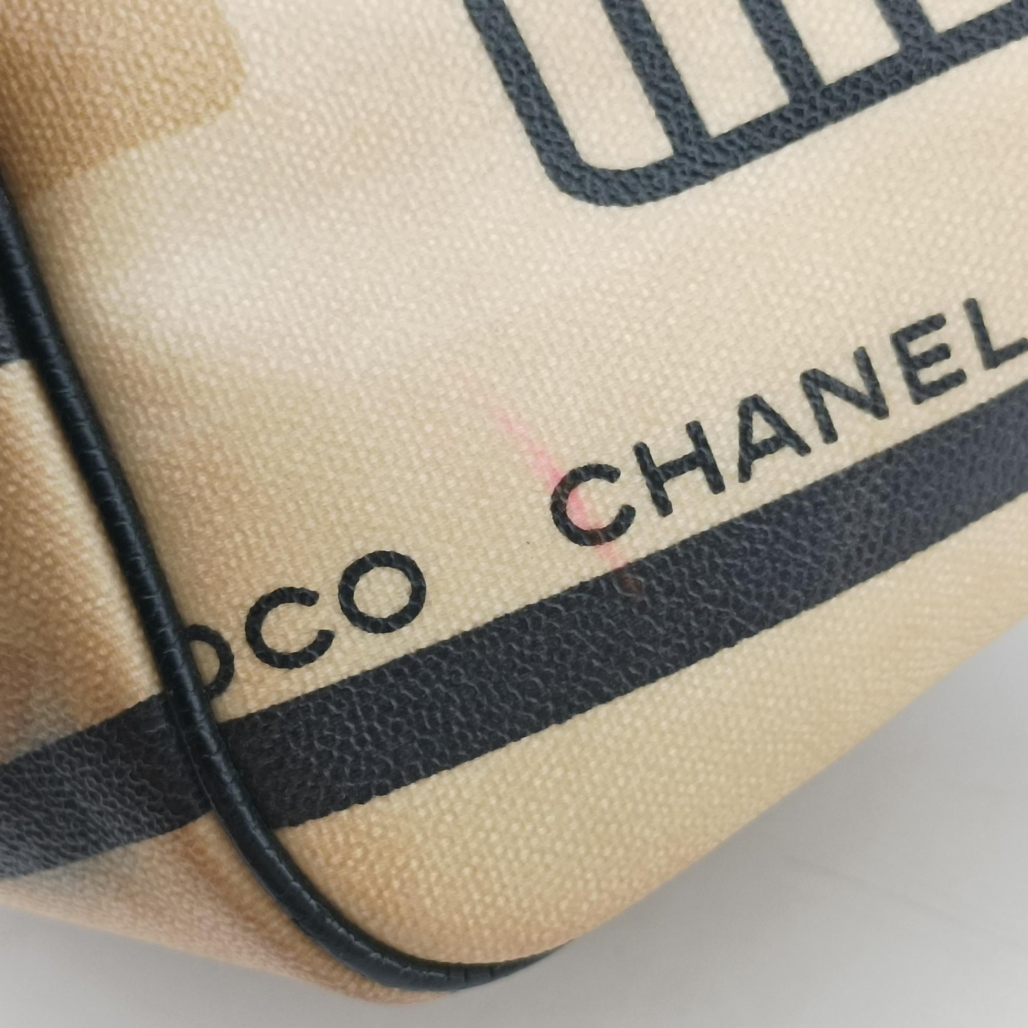 31 Rue Cambon Graffiti Mini Boston Beige × Black Coated Canvas 1103321331ルカンボン グラフィティ ミニボストン ベージュ × ブラック コーティングキャンバス 11033213
