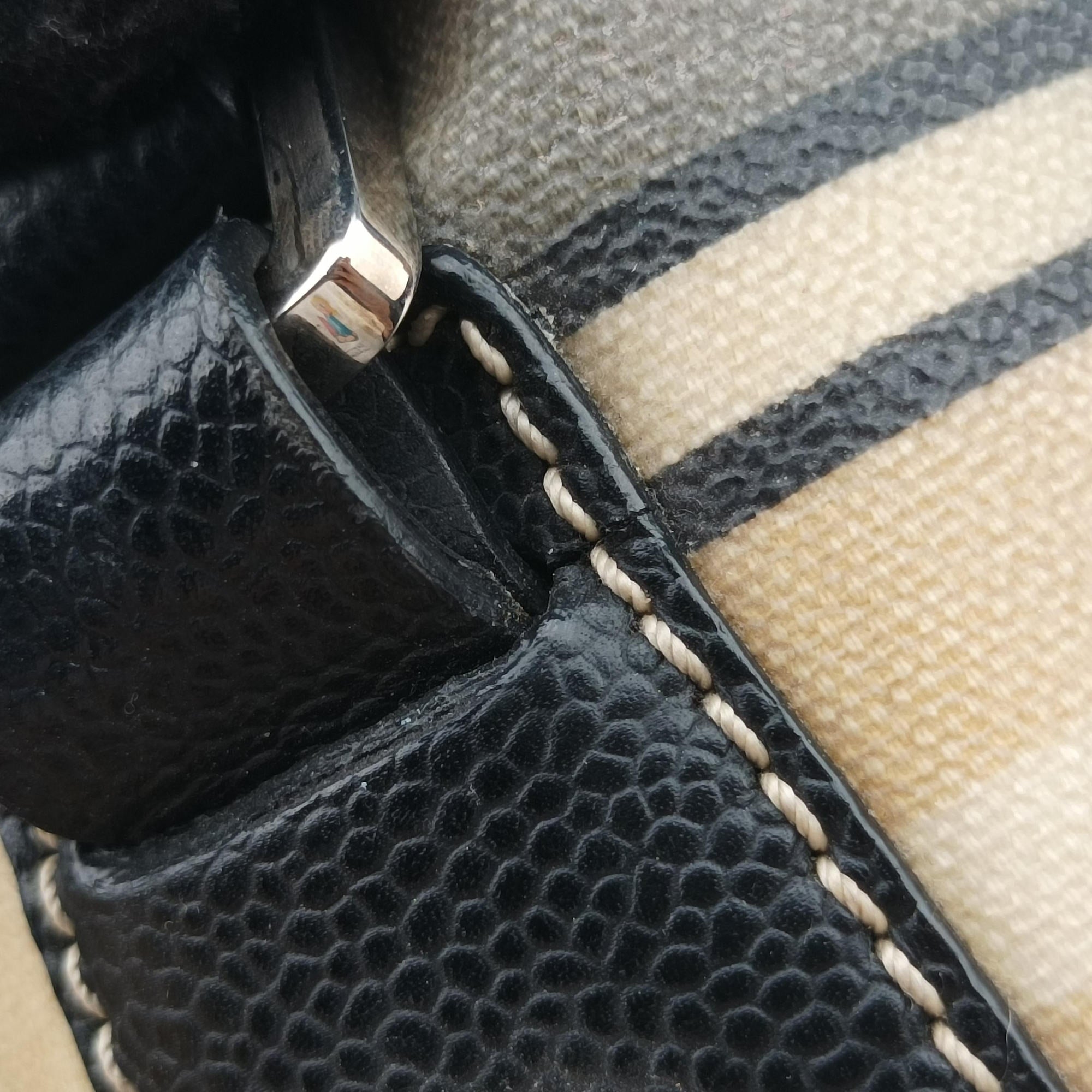 31 Rue Cambon Graffiti Mini Boston Beige × Black Coated Canvas 1103321331ルカンボン グラフィティ ミニボストン ベージュ × ブラック コーティングキャンバス 11033213