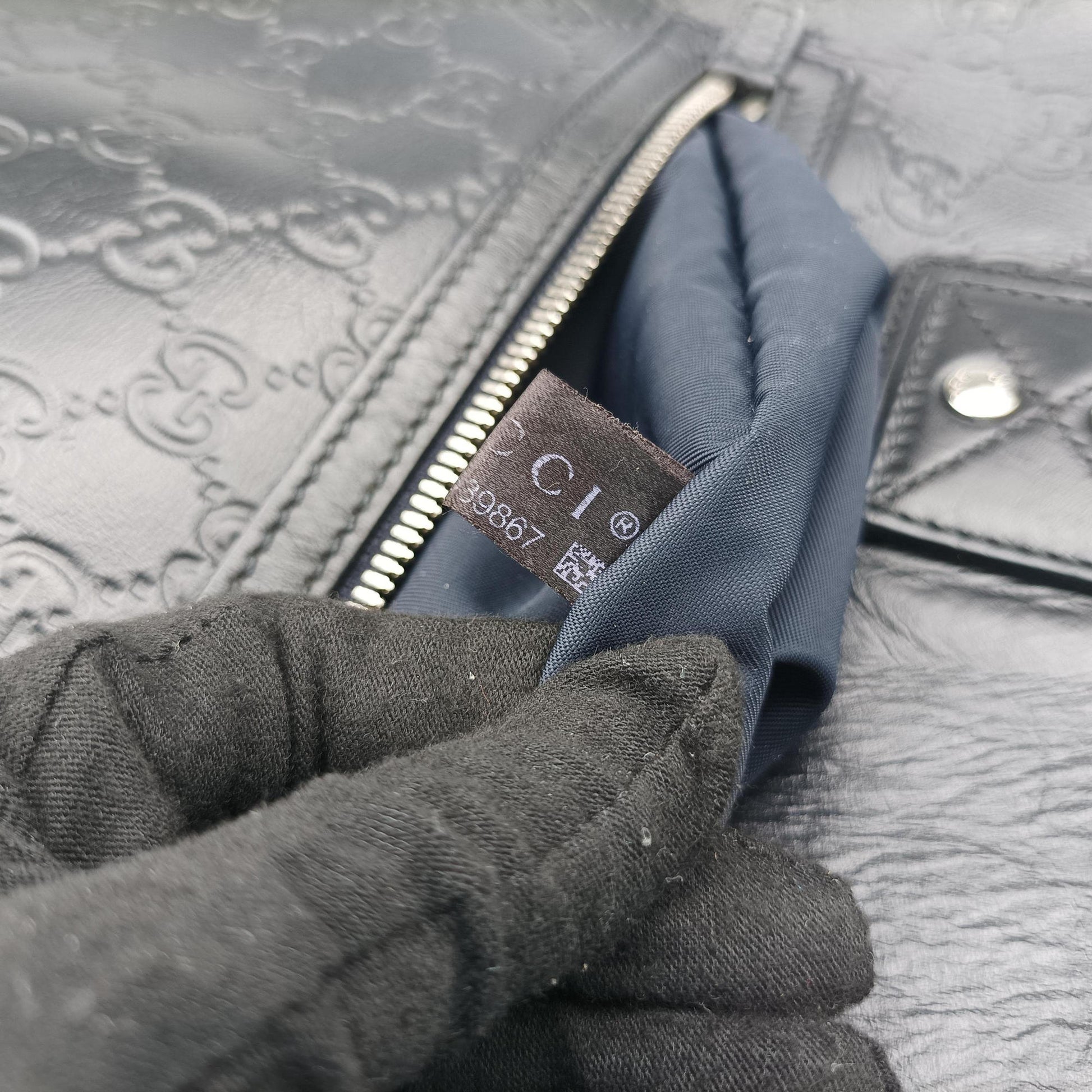 Guccissima Briefcase Business Black Leather 328937 H017539867グッチシマ ブリーフケース ビジネス ブラック レザー 328937 H017539867