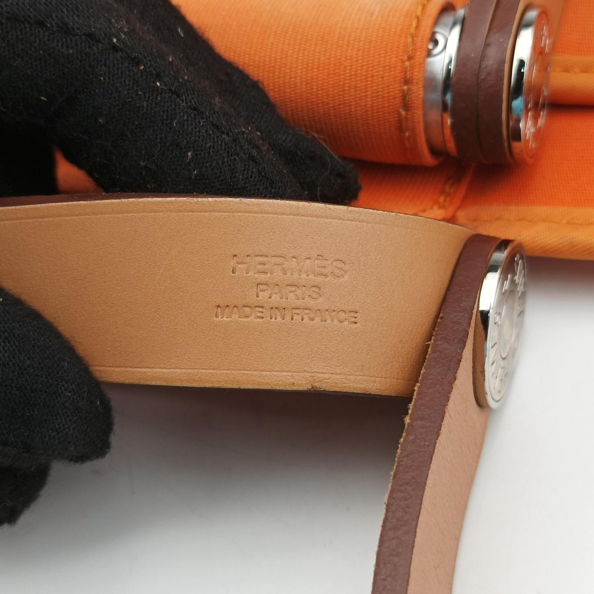 Cabag Elan Orange Toile Officier × Leather AR▢Qカバ シエ オレンジ トワルオフィシエ×レザー AR▢Q