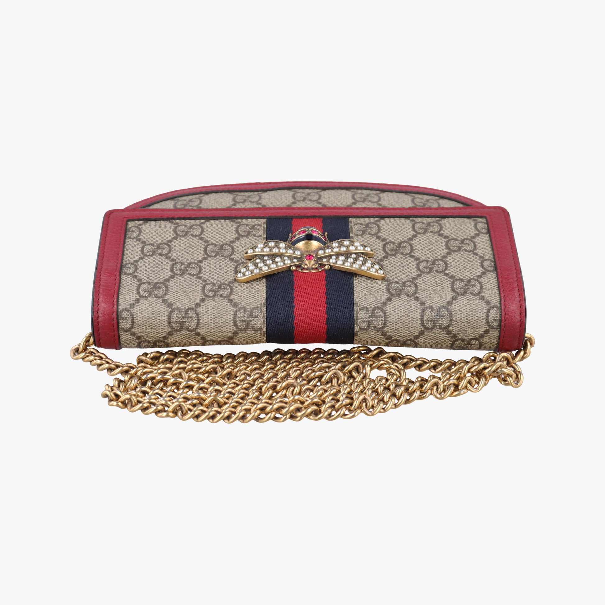 Queen Margaret Beige×Red×Navy PVC coated canvas×leather 476079 クィーンマーガレット ベージュ×レッド×ネイビー PVCコーティングキャンバス×レザー 476079 