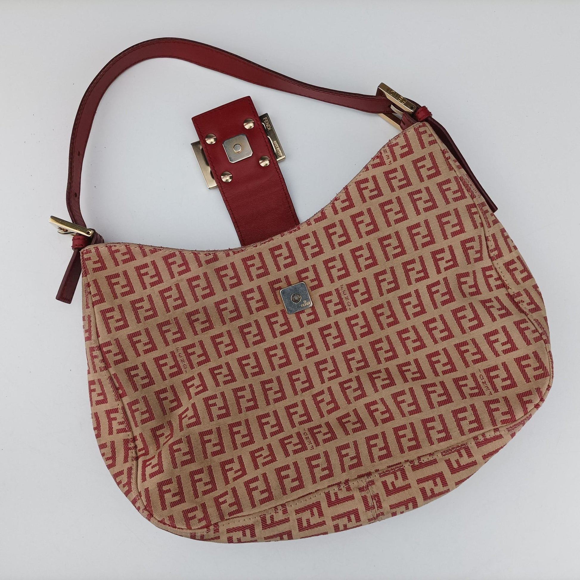 Zucchino Beige x Red canvas xLeather 8BR036 2354/8BR036/LPN/049ズッキーノ柄 ベージュ×レッド キャンバス x レザー 8BR036 2354/8BR036/LPN/049