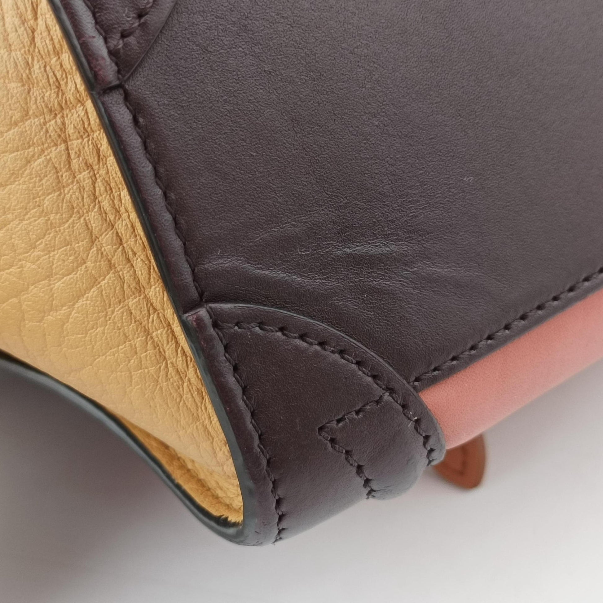luggage nano shopper Pink beige×brown×black Leather F-CU-1185ラゲージナノショッパー ピンクベージュ×ブラウン×ブラック レザー F-CU-1185