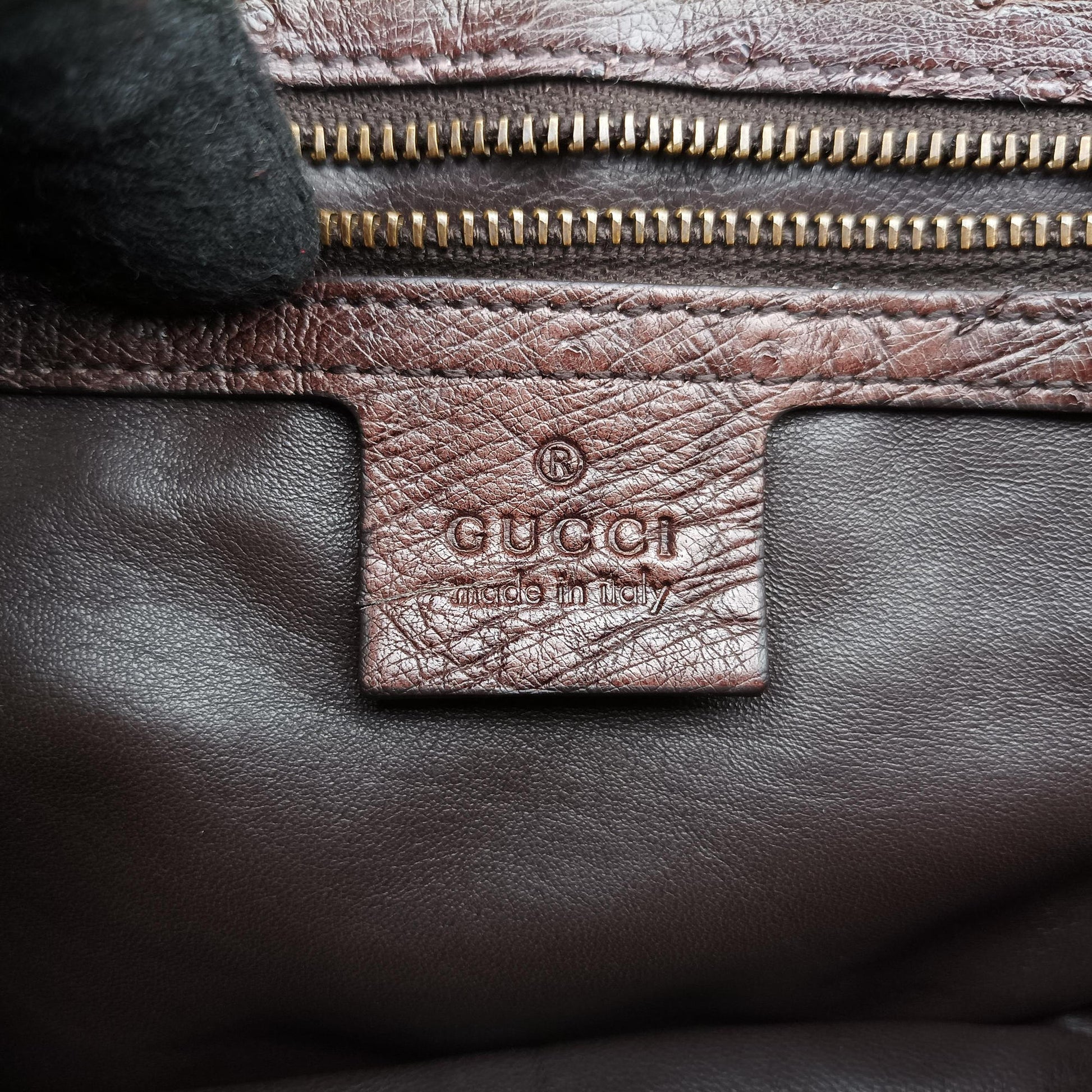 1973 Double G Brown Ostrich Leather 251820 C99565351973 ダブルG ブラウン オーストリッチ 251820 C9956535