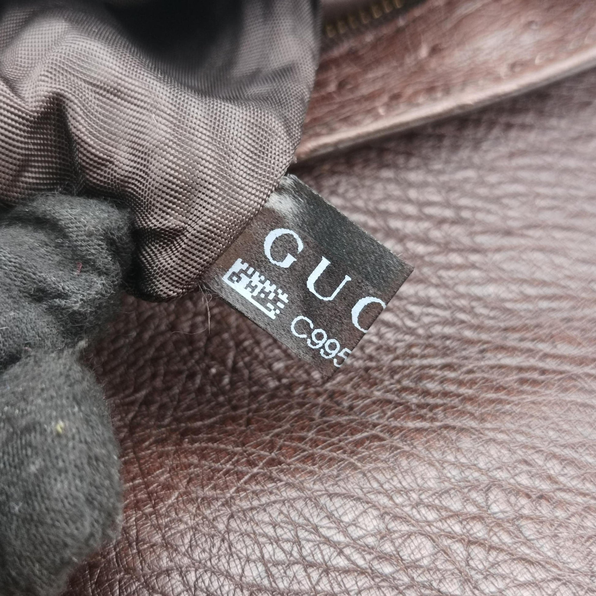 1973 Double G Brown Ostrich Leather 251820 C99565351973 ダブルG ブラウン オーストリッチ 251820 C9956535