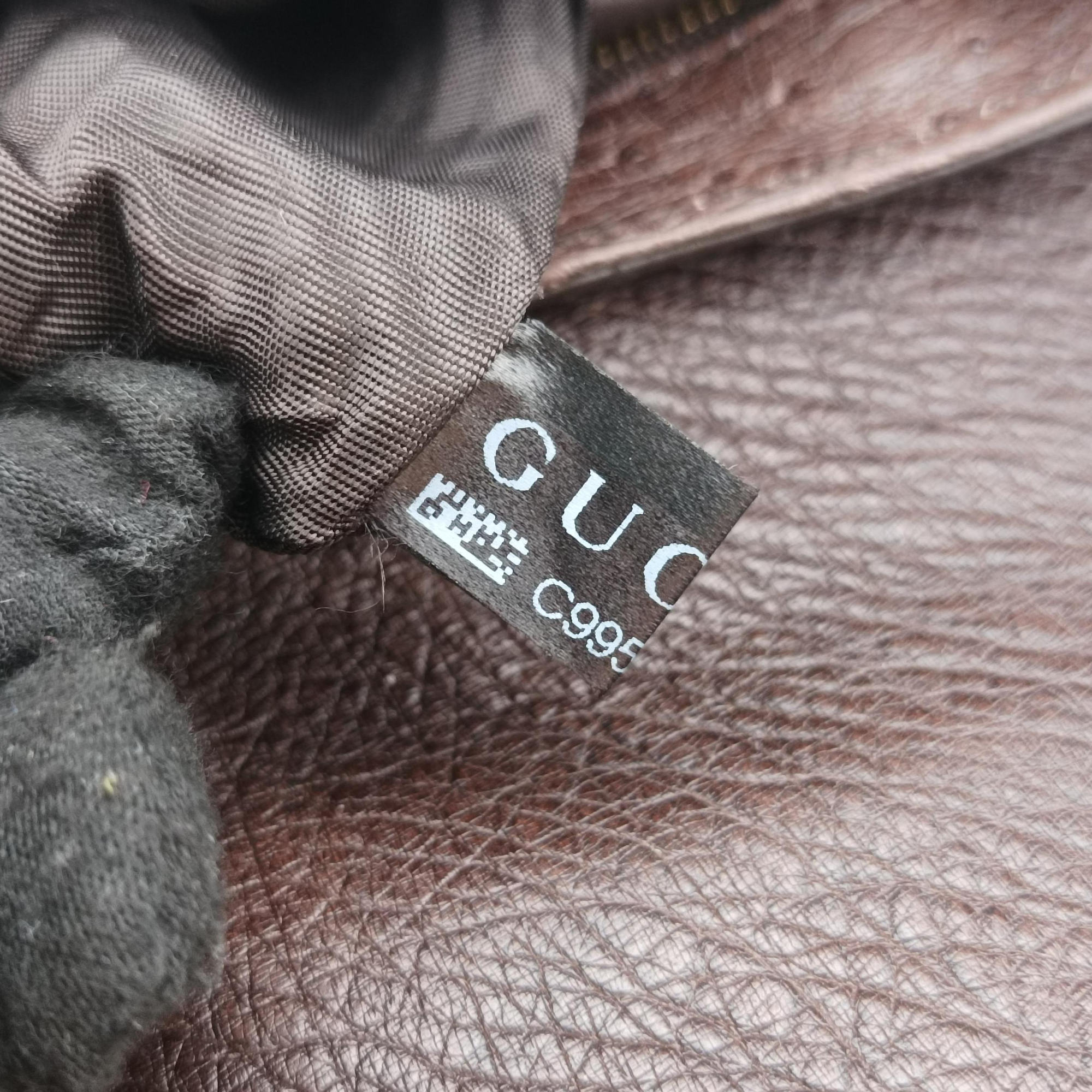 1973 Double G Brown Ostrich Leather 251820 C99565351973 ダブルG ブラウン オーストリッチ 251820 C9956535