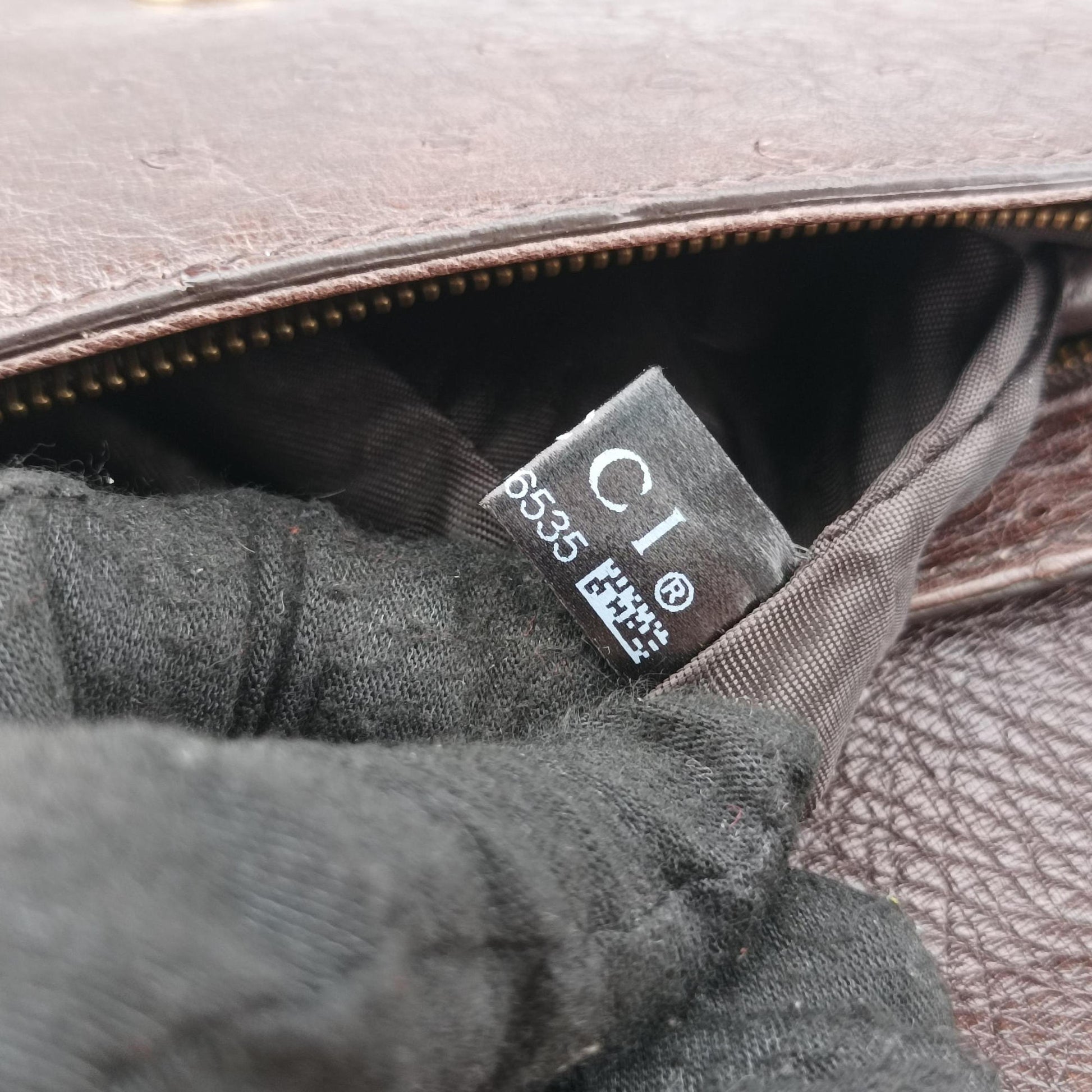 1973 Double G Brown Ostrich Leather 251820 C99565351973 ダブルG ブラウン オーストリッチ 251820 C9956535