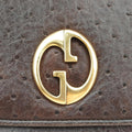 1973 Double G Brown Ostrich Leather 251820 C99565351973 ダブルG ブラウン オーストリッチ 251820 C9956535