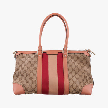 Vintage Web Beige×red×orange Canvas×Leather 257341 A012205635ヴィンテージ ウェブ ベージュ×レッド×オレンジ キャンバス×レザー 257341 A012205635
