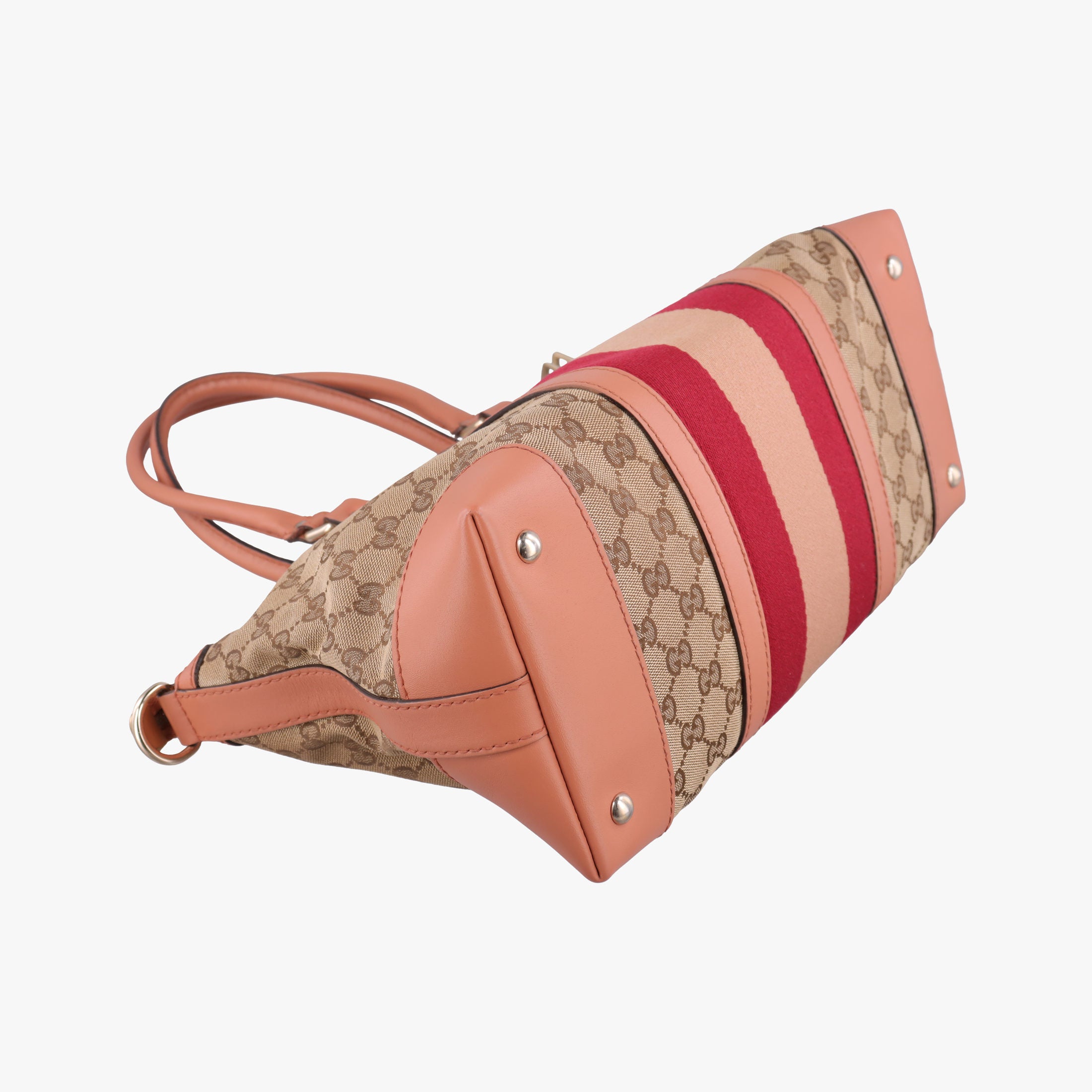 Vintage Web Beige×red×orange Canvas×Leather 257341 A012205635ヴィンテージ ウェブ ベージュ×レッド×オレンジ キャンバス×レザー 257341 A012205635