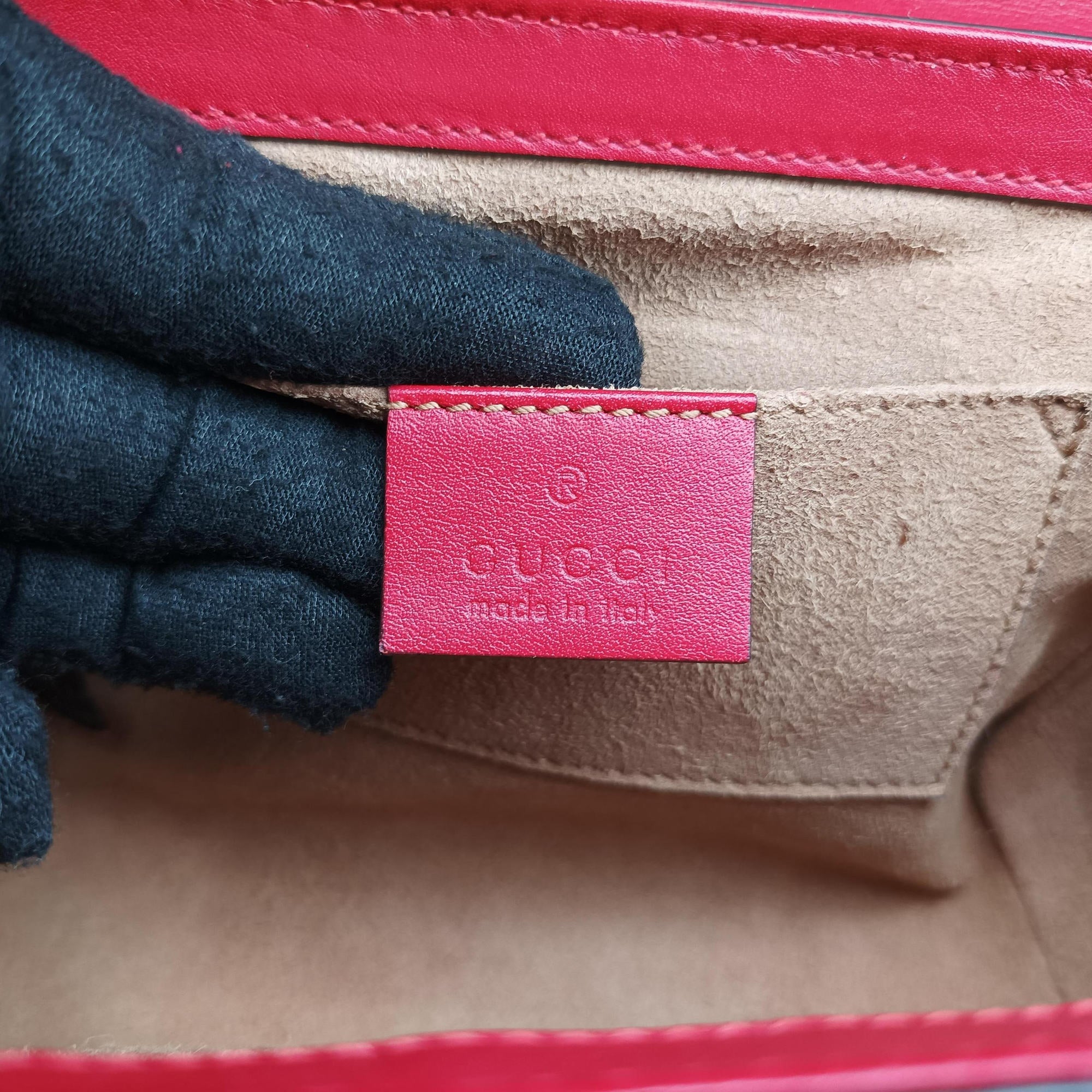 Padlock beige×red×pink PVC coated canvas×Leather 409487 H018683326パドロック ベージュ×レッド×ピンク PVCコーティングキャンバス×レザー 409487 H018683326