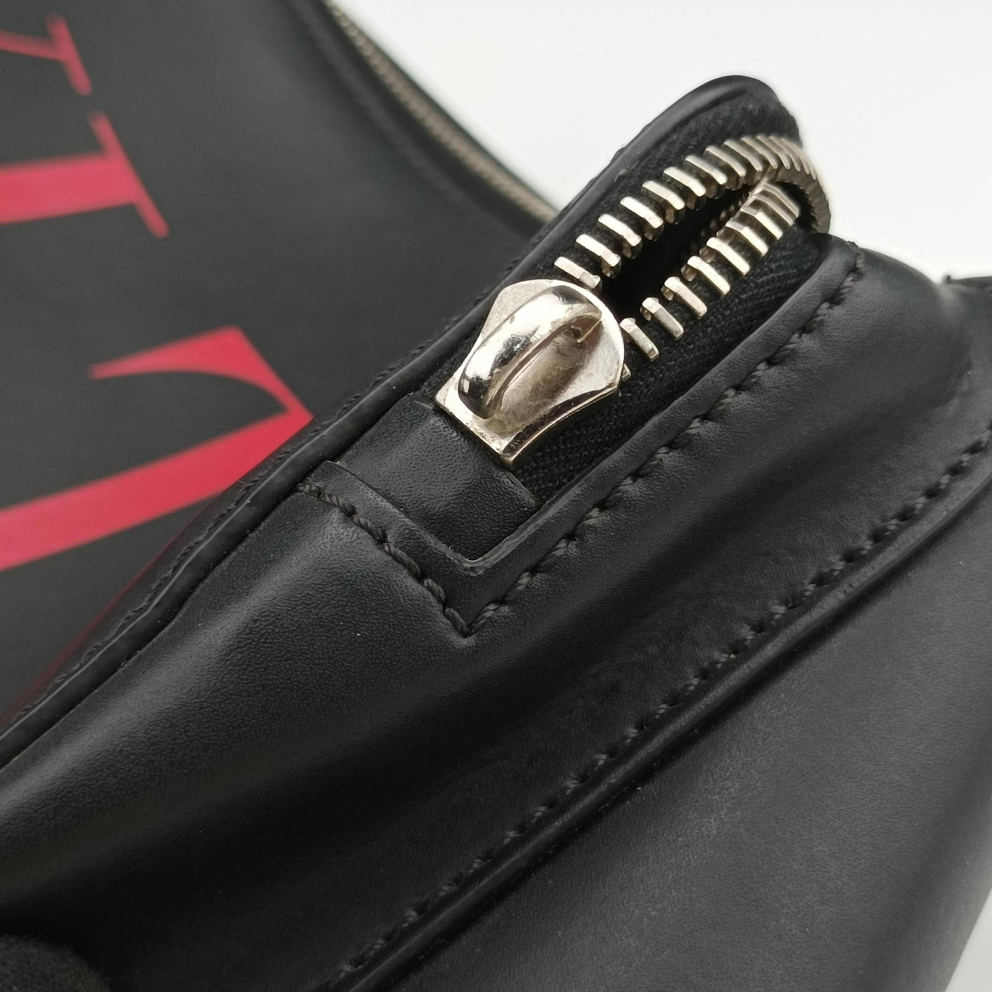 VLTN Print Black Leather VLTN プリント ブラック レザー 