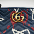 GG Marmont navy×Multicolour Leather 447632 C020665521GGマーモント ネイビー×マルチカラー レザー 447632 C020665521