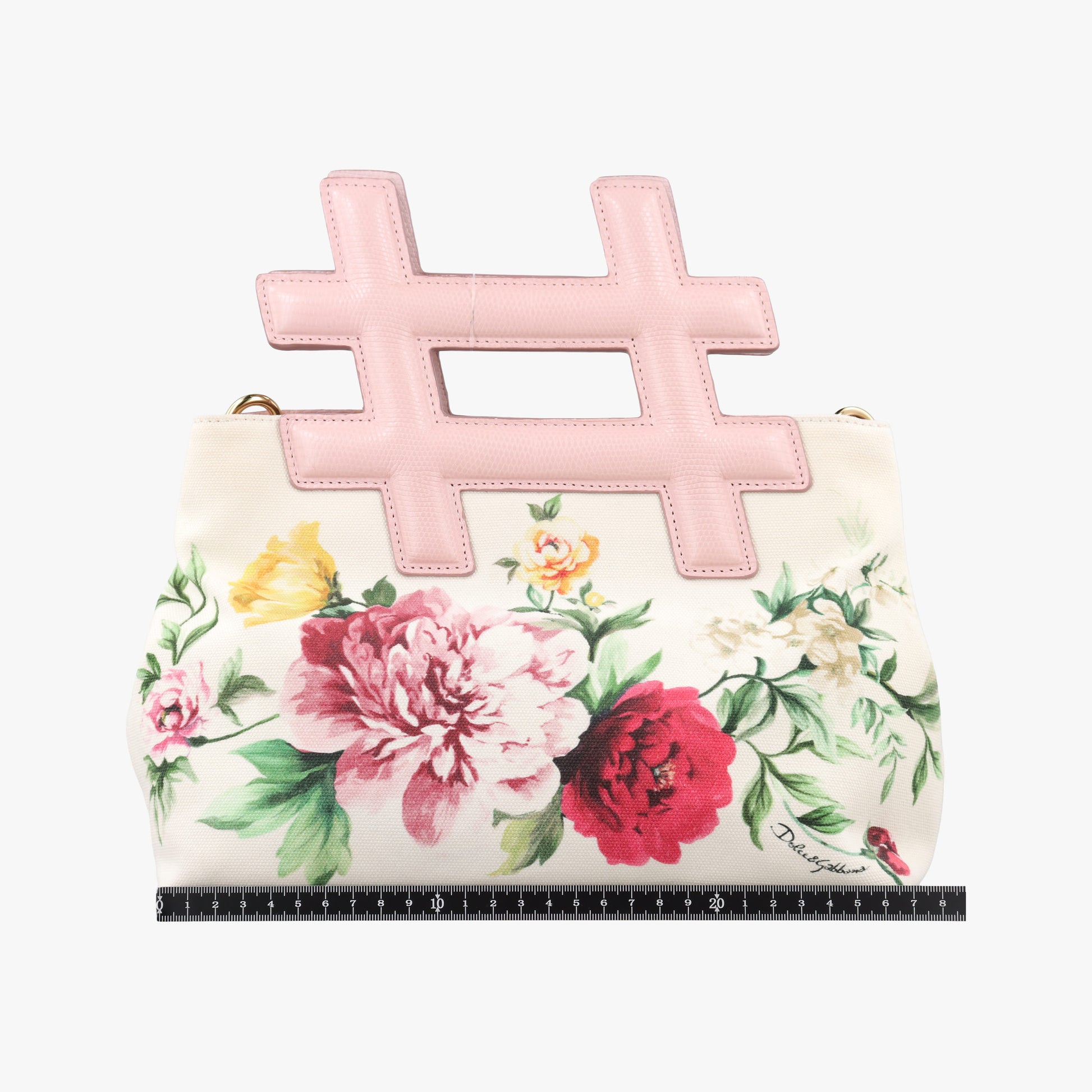 Floral Print Instabag White x Multicolor Canvas x Leather 40フローラルプリント インスタバッグ ホワイトxマルチカラー キャンバス×レザー 40