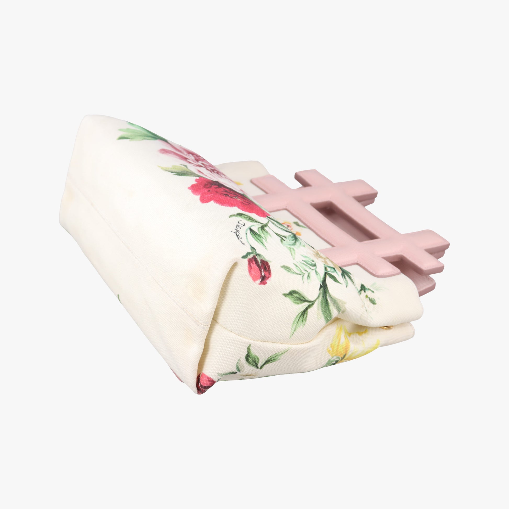 Floral Print Instabag White x Multicolor Canvas x Leather 40フローラルプリント インスタバッグ ホワイトxマルチカラー キャンバス×レザー 40