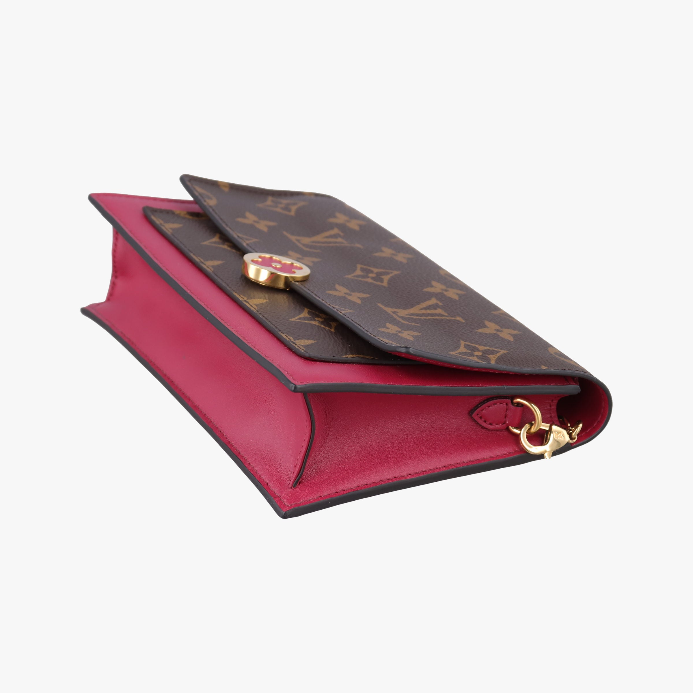 Flore Chain brown×FUCHSIA Monogram Porte Feuille ×calf leather M69578 SP4128フロール チェーン モノグラム/ブラウン×フューシャ モノグラムポルトフォイユ×カーフレザー M69578 SP4128