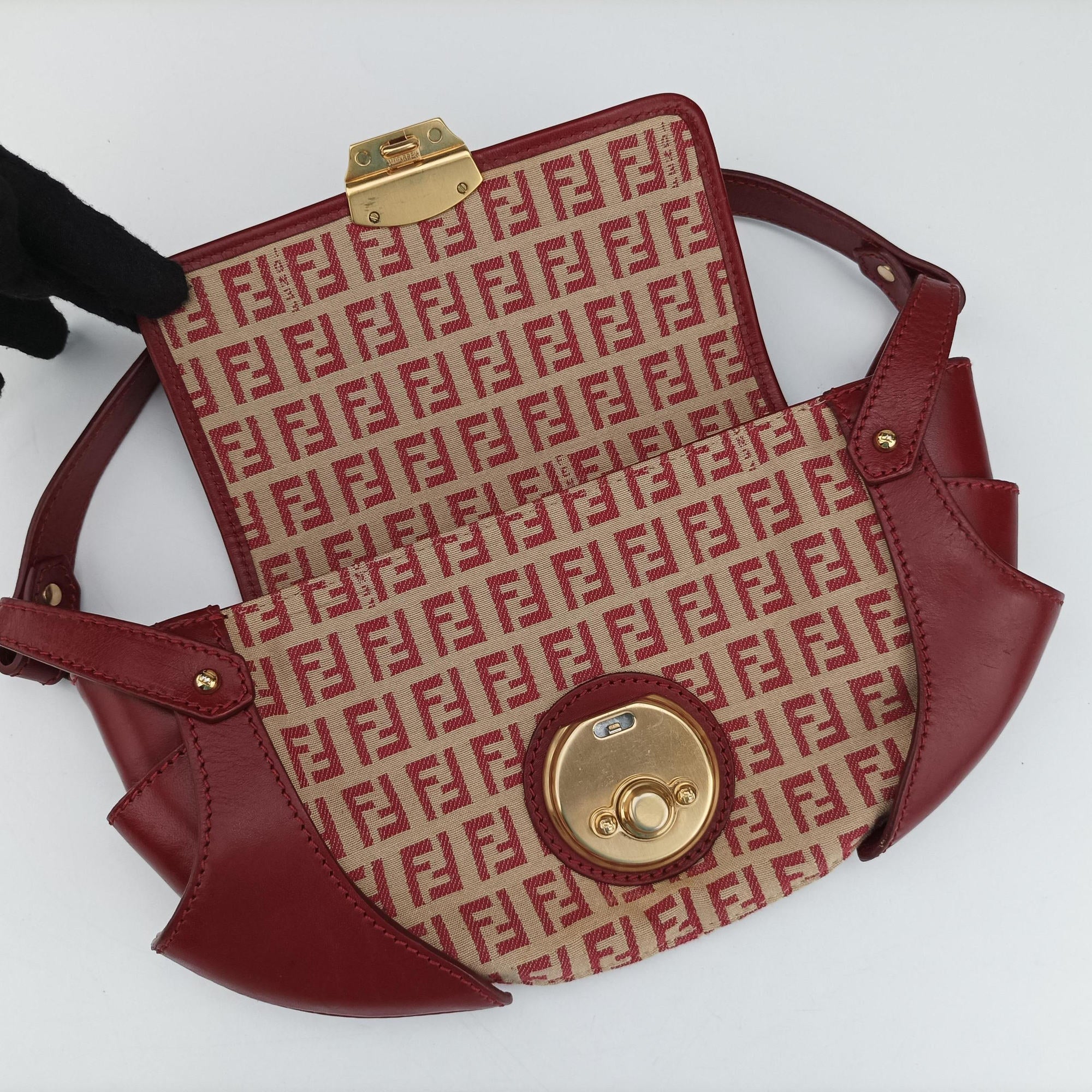 Zucchino Borsa Red canvas×leather 8BR429 2354/8BR429/MGU/049ズッキーノ ボルサ レッド キャンバス×レザー 8BR429 2354/8BR429/MGU/049