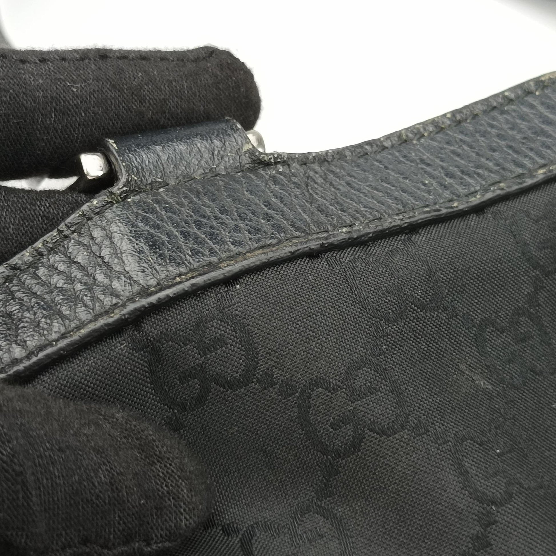 Abbey Black Canvas × Leather 293580 H011608127アビー ブラック キャンバス x レザー 293580 H011608127