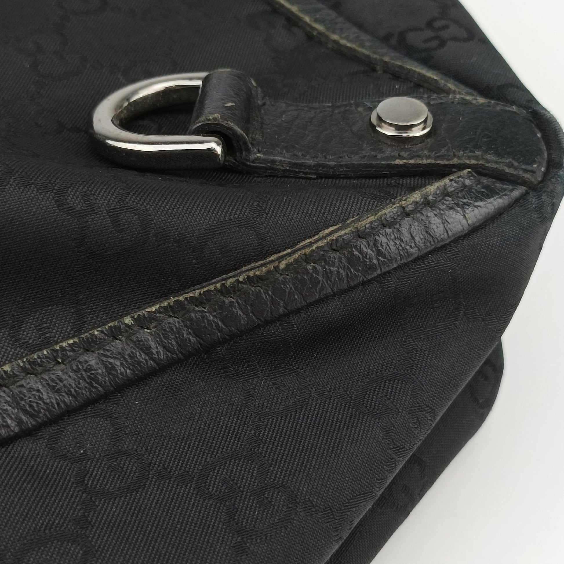 Abbey Black Canvas × Leather 293580 H011608127アビー ブラック キャンバス x レザー 293580 H011608127