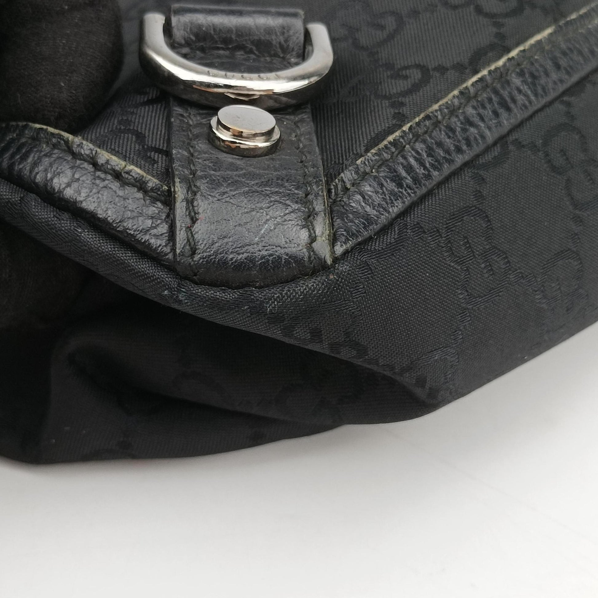 Abbey Black Canvas × Leather 293580 H011608127アビー ブラック キャンバス x レザー 293580 H011608127