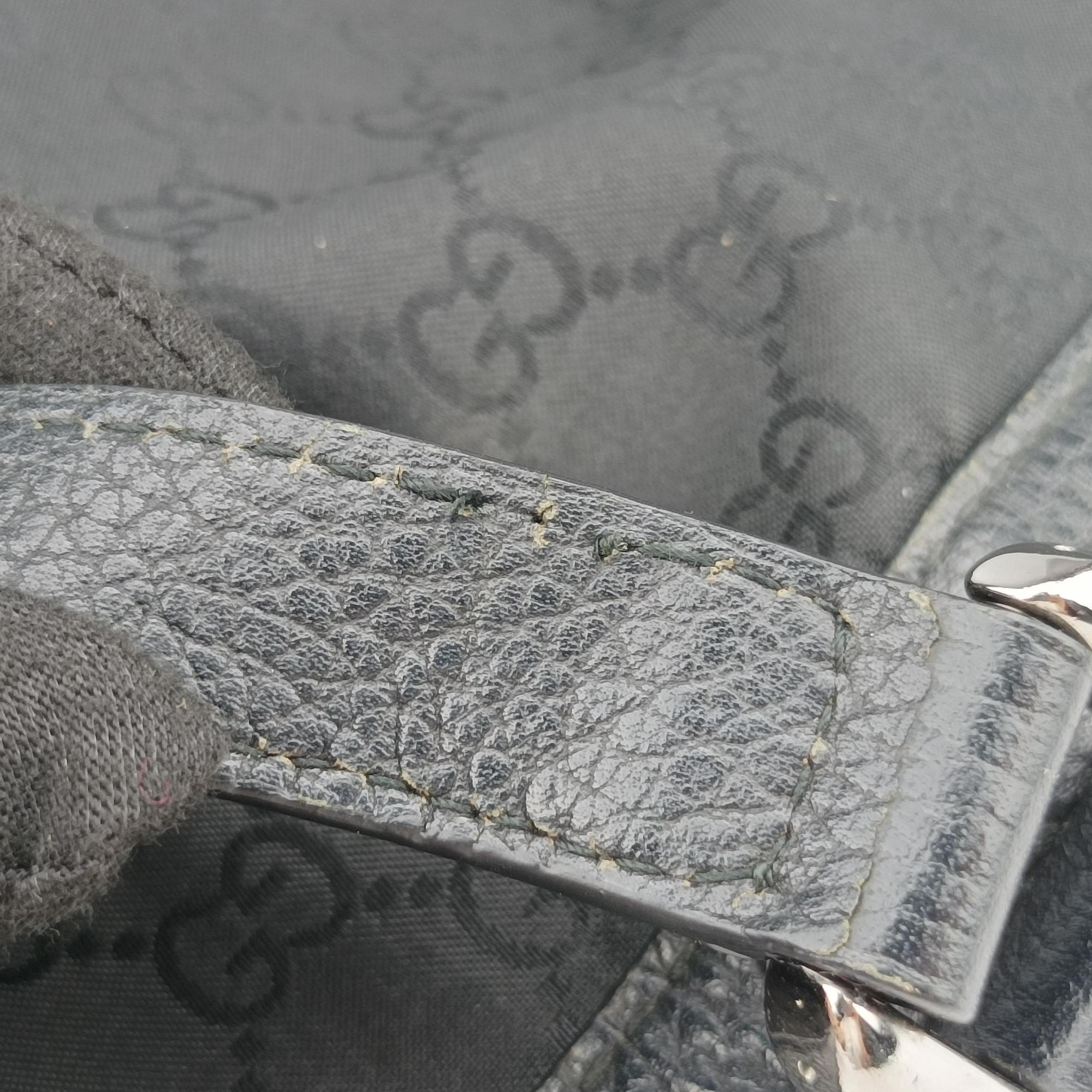 Abbey Black Canvas × Leather 293580 H011608127アビー ブラック キャンバス x レザー 293580 H011608127