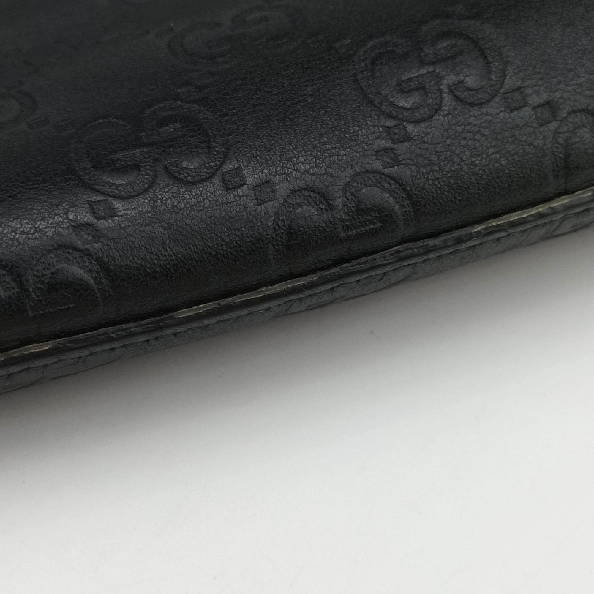 GG Imprime messenger Black Leather 473882 D021955082インプリメ メッセンジャー ブラック レザー 473882 D021955082