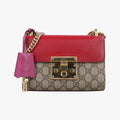Padlock Beige×red×pink PVC coated canvas×Leather 409487 D020734944パドロック ベージュ×レッド×ピンク PVCコーティングキャンバス×レザー 409487 D020734944
