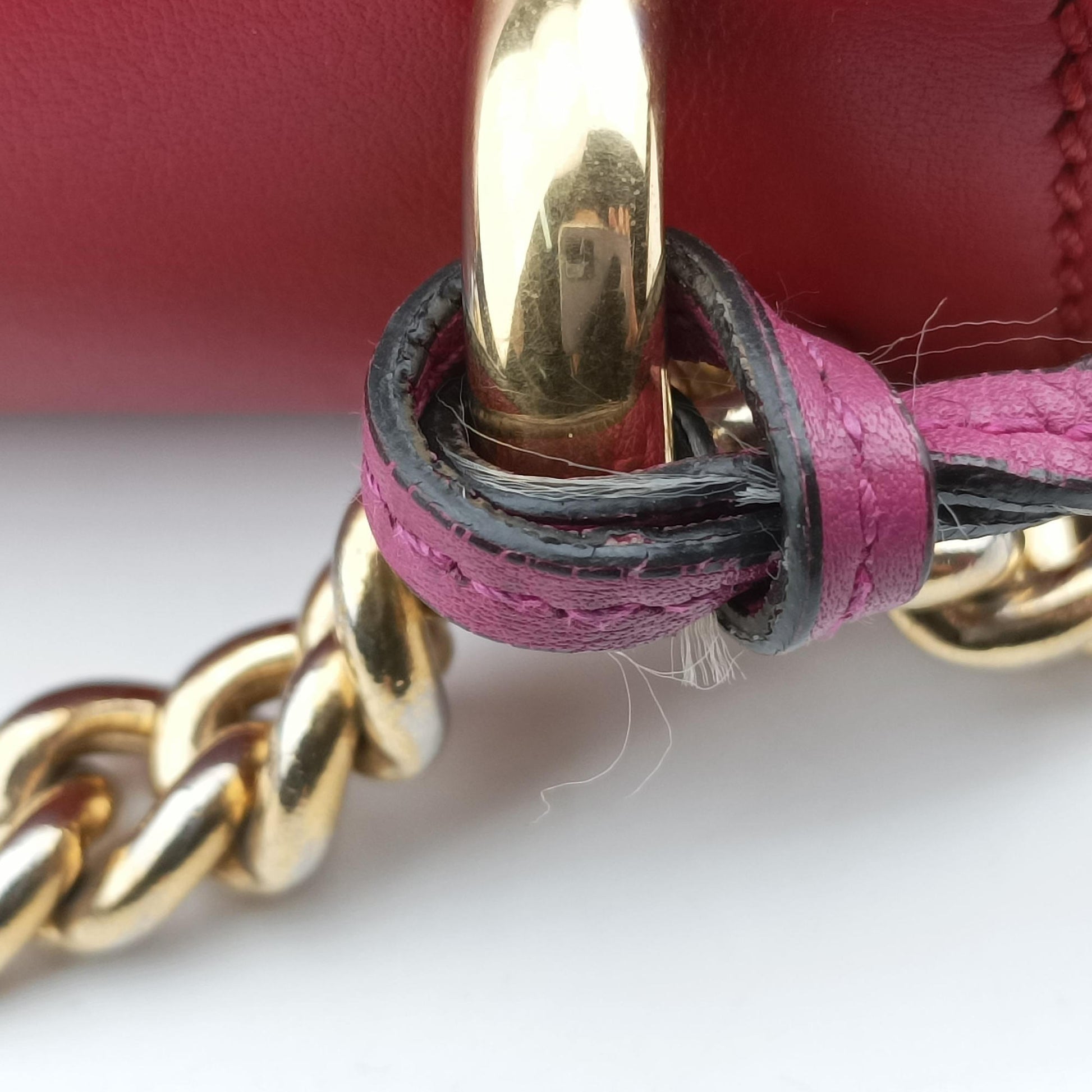 Padlock Beige×red×pink PVC coated canvas×Leather 409487 D020734944パドロック ベージュ×レッド×ピンク PVCコーティングキャンバス×レザー 409487 D020734944