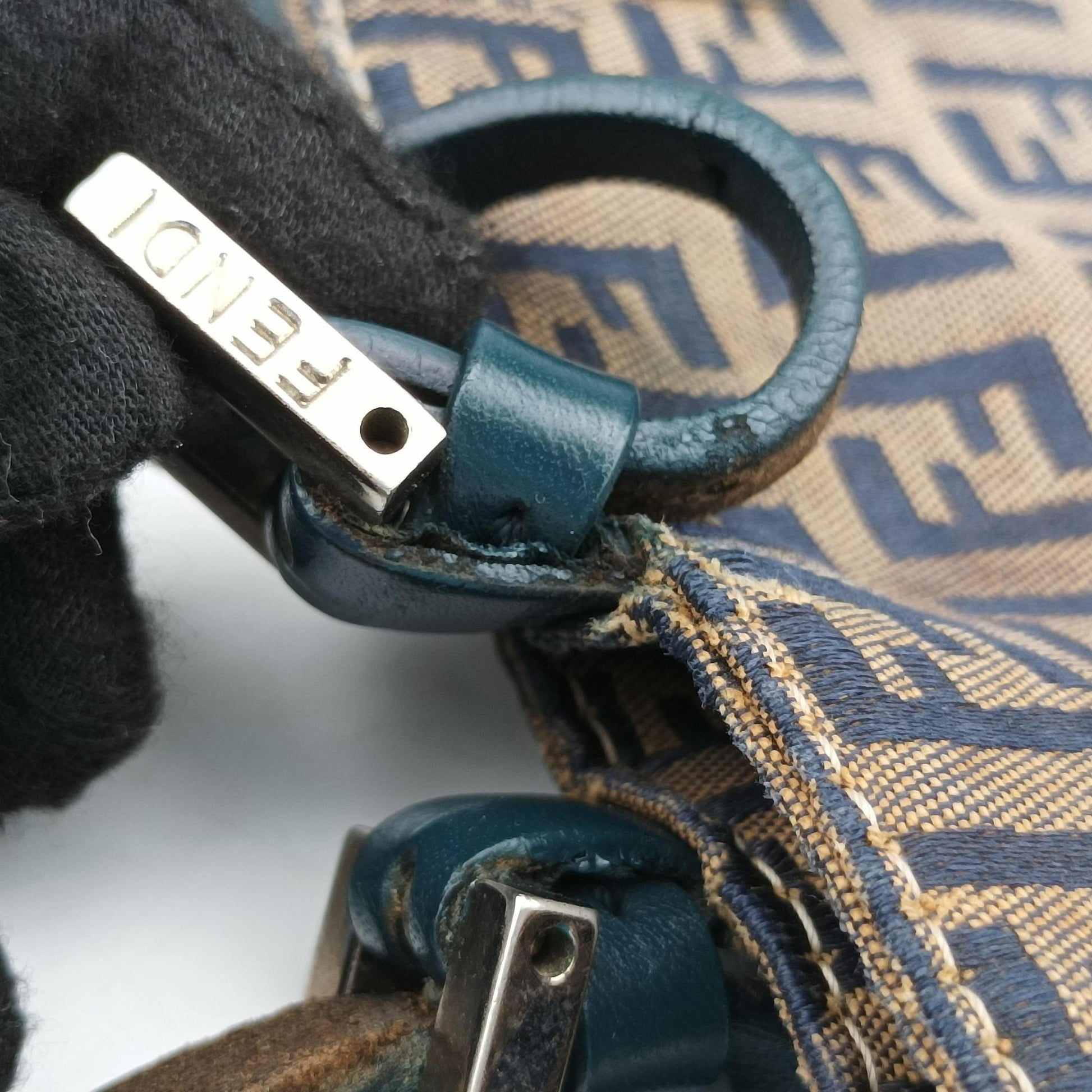 Zucchino Navy×Brown canvas×leather 8BR616 ズッキーノ ネイビー×ブラウン キャンバス×レザー 8BR616 