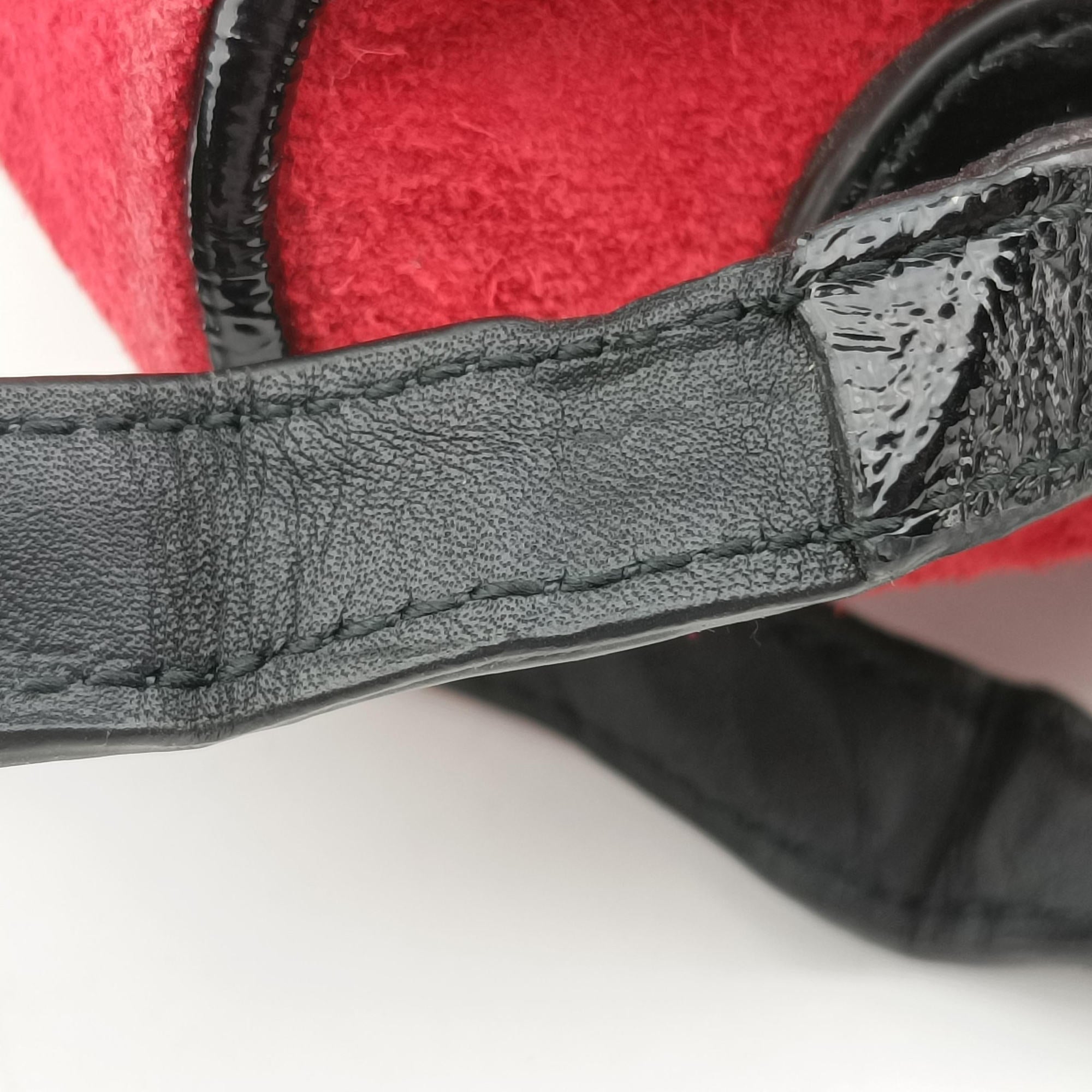 OPHIDIA Black×red suede×Patent Leather 517350 オフィディア ブラック×レッド スエード×パテント 517350 